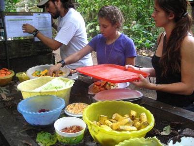 Preparing food Preparing food