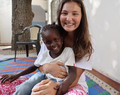 Maya with a young girl in Senegal Maya with a young girl in Senegal