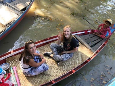 Volunteers taking a boat trip in Cambodia Volunteers taking a boat trip in Cambodia