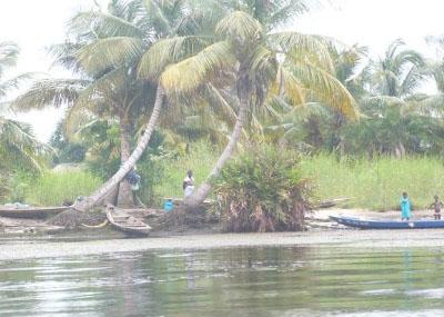Boating down a river Boating down a river