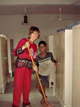 Helping clean Helping clean