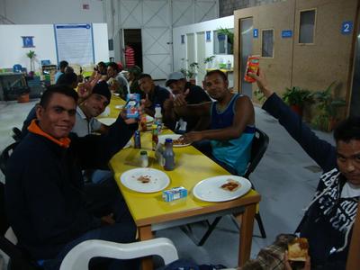 Enjoying a meal at an International Development placement Enjoying a meal at an International Development placement