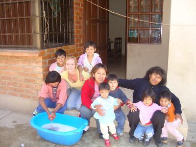 With local staff and kids With local staff and kids