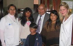 With staff and patients at the Burns Centre