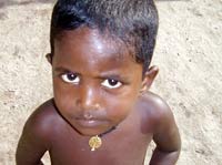 Child at tsunami camp