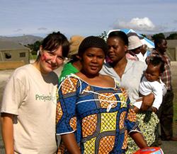With women at refugee camp With women at refugee camp