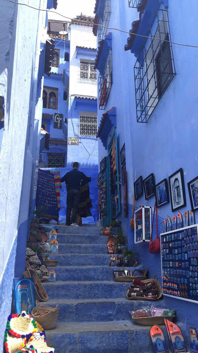 Blue walls in the city of Chefchaouen Blue walls in the city of Chefchaouen