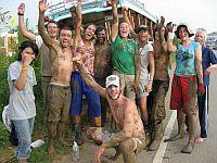 Volunteers after mangrove work Volunteers after mangrove work