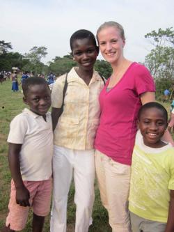 With local children With local children