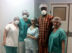 With medical staff With medical staff