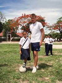 With star girl footballer With star girl footballer
