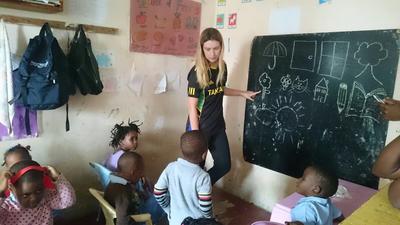 Eloise teaching a class during her Care placement Eloise teaching a class during her Care placement