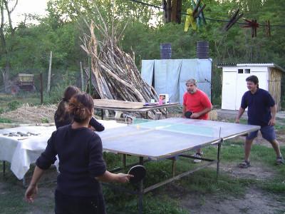 A quick game of table tennis A quick game of table tennis