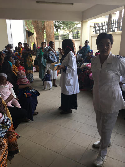 Patients wait to be seen at a hospital in Tanzania Patients wait to be seen at a hospital in Tanzania