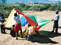 Playing with a parachute Playing with a parachute