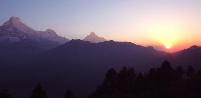 Sunset in the Himalayas Sunset in the Himalayas