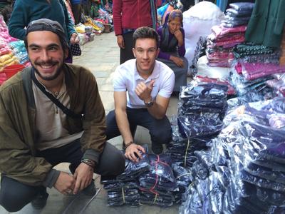 Volunteers at a market in Nepal Volunteers at a market in Nepal