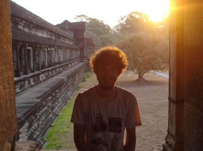 Volunteer enjoying a Cambodian sunset Volunteer enjoying a Cambodian sunset