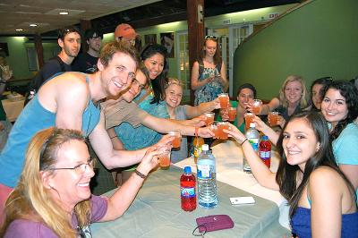 Drinks with other volunteers Drinks with other volunteers