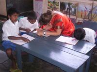 Working with the children Working with the children