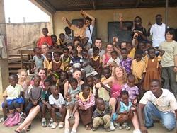 Volunteers and kids Volunteers and kids