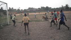 Playing soccer Playing soccer