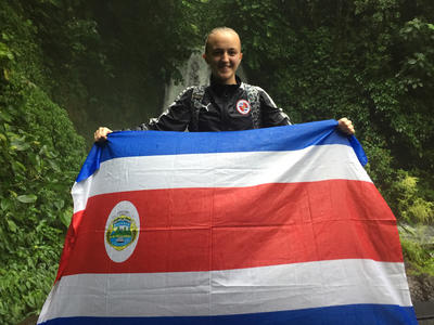 May with the Costa Rican flag May with the Costa Rican flag