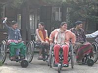 Patients in wheelchairs Patients in wheelchairs