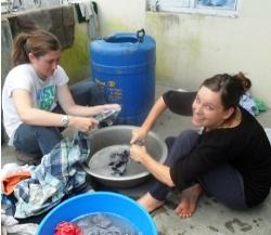 Doing the washing