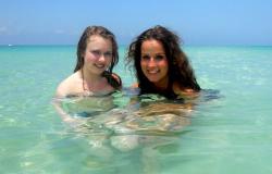 Swimming at the beach Swimming at the beach