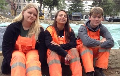 With volunteers at the project Archaeology, Classical & Medieval Archaeology in Romania