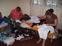 Sewing the costumes