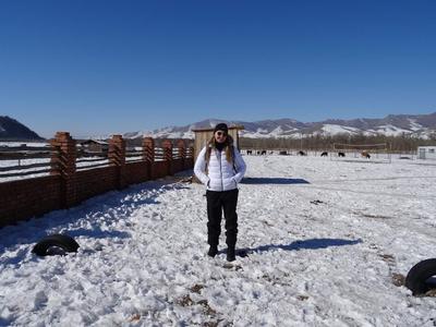 In the snow in Mongolia