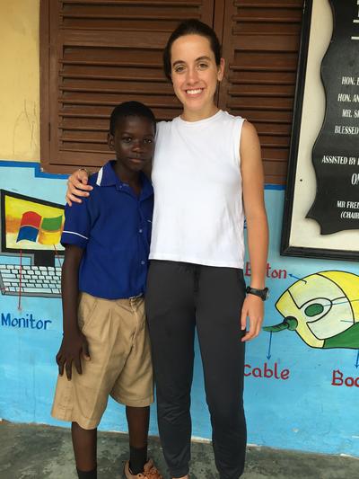 Sara with a child from a local school in Ghana Sara with a child from a local school in Ghana
