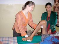 Assisting with physio Assisting with physio