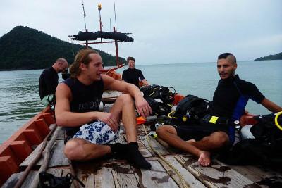 On longtail boat On longtail boat