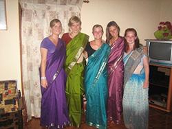 Me and other volunteers wearing our sarees