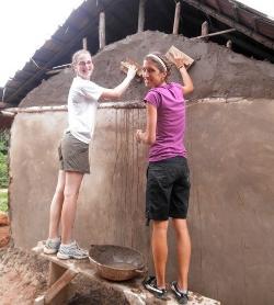 Rebuilding the mud huts