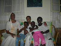 With my host mother and sisters