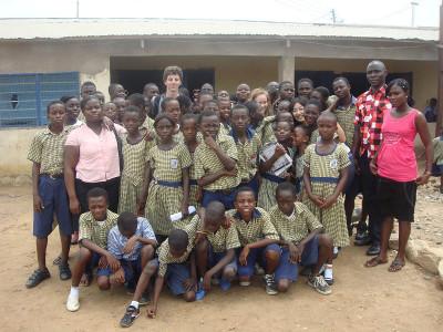 With local school children With local school children