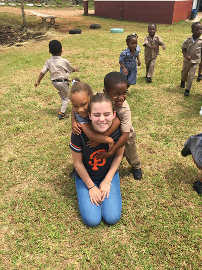 Trystin spending time with the children at her placement Trystin spending time with the children at her placement