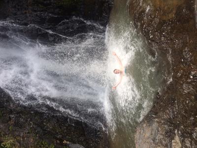 Victoria enjoying the waterfalls in Thailand Victoria enjoying the waterfalls in Thailand
