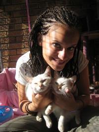 Natalie sur une mission soins animaliers en Afrique du Sud