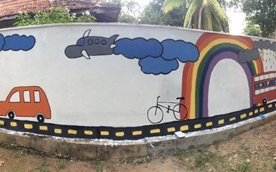 Mural pintado por voluntarios projects abroad Sri. Lanka Mural pintados por voluntarios de Projects Abroad